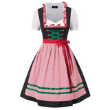 Damen Mini Oktoberfest Dirndlkleid – Tartan Rot
