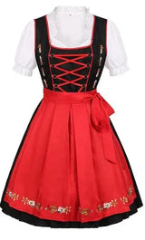 Damen Mini Oktoberfest Dirndlkleid – Rot