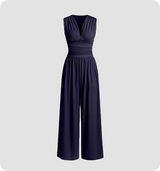 Zoey | Ärmellos Weites Bein Jumpsuit – Schwarz