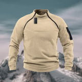Winddichter, warmer fleece-herrenpullover – Beige