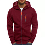 Sportliche Herren Strickjacke Mit Kapuze | Reißverschluss & Taschen – Rot