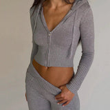 Lori - Gestricktes Set für Frauen – Grau