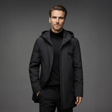 Herren Winterjacke mit Kapuze | Funktionale Ausführung – Schwarz