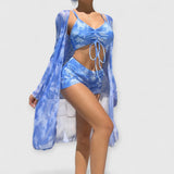 Inez | Bikini mit hohem Bund und drei Teilen – Blau