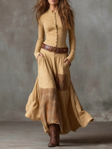Michelle™ - Wildlederkleid mit Gürtel – Khaki