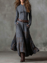 Michelle™ - Wildlederkleid mit Gürtel – Grau