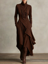 Moya™ - Elegantes Maxikleid – Braun