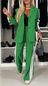 Trendiges Damen Trainingsanzug Set mit Blazer & Hose – Komfort & Stil – Grün