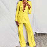 Dinah - Elegantes Blazer- und Hosenset – Gelb