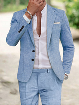 Johan - Stil Herrenhemd aus Leinen - Sommerlich Elegant – Blau