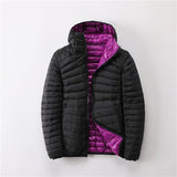 Damen Übergangsjacke Wendejacke | Leicht Mit Kapuze – Schwarz / Lila