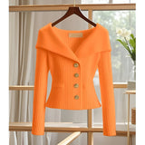 Barbora | Mühelos schicker Frühling- und Herbst-Cardigan – Orange