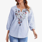 Casual Blumenbluse – Hellblau