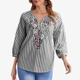 Casual Blumenbluse – Schwarz