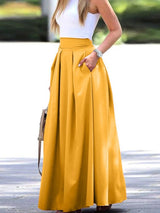 Tzafira – Eleganter Maxirock mit hoher Taille – Gelb