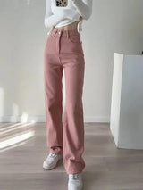 Winterjeans für damen, gerades modell, lässig & stylisch – Rosa