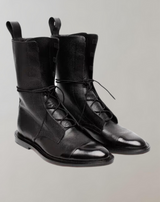 Elegante damenstiefel aus hochwertigem lackleder – Schwarz