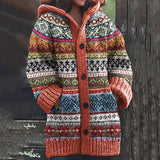 Gemütlicher Damen-cardigan mit knopfverschluss – Orange