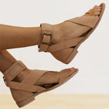 Damen Sandalen mit Wickelriemen – Offene Zehen – Sommerlich & elegant – Khaki