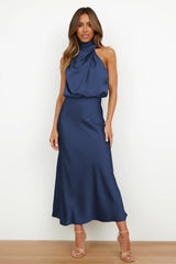 Stuttgart | Zeitlos Langes Kleid für Frauen - Ausgabe 2024 – Tiefblau