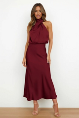Rosemary | Neckholder Abendkleid – Burgunderrot Rot