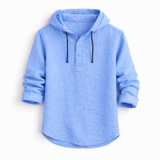 Alton - Atmungsaktiver Leinen-Hoodie – Blau