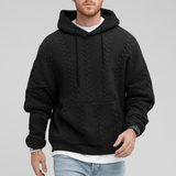 Zopfmuster-Pullover Mit Kapuze - Carlos – Schwarz