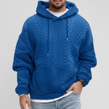 Zopfmuster-Pullover Mit Kapuze - Carlos – Blau