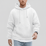 Zopfmuster-Pullover Mit Kapuze - Carlos – Weiß