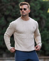 Zopfmuster Pullover für stilvolle Herren – Beige