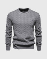 Zopfmuster Pullover für stilvolle Herren – Grau