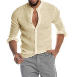 Herrenhemd aus Leinen für Stil und Komfort – Beige