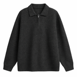 Ruben - Pullover mit Quarter-Zip – Schwarz