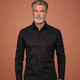 Slim-Fit Herrenhemd mit langen Ärmeln für Business- und Freizeitoutfits | Reinout – Schwarz