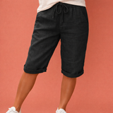 Bequeme Baumwollshorts für Damen mit eleganter Passform | Liora – Schwarz