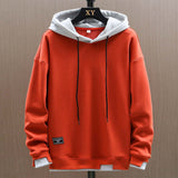 Zwei-Ton Kapuzenpulli im Oversized-Stil – Orange