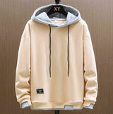Zwei-Ton Kapuzenpulli im Oversized-Stil – Beige