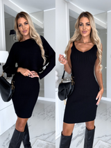 Zweiteiliges Strick-Set - Juna – Schwarz