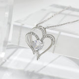 Diamanten Liebes Herz Halskette – Weißgold