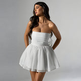 Arwen | Glamouröses Glitzerkleid – Weiß