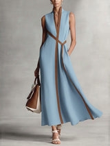 Elira | Leichtes Leinen-Breeze-Kleid – Blau