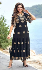 Dionne | Elegantes Mesh-Sommerkleid – Schwarz
