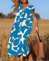 Kendall - Lässiges Abstract Kleid – Blau (Fast ausverkauft)