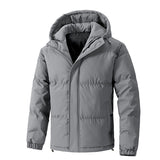 Herrenjacke | Gewatteerte Ausführung mit Kapuze geschlossene Form – Grau