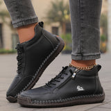 Mila  – Komfortable orthopädische Sneakers + Reißverschluss – Schwarz
