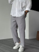 Alejandro - Plissierte Freizeithose – Grau