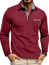 Levi - Poloshirt mit kariertem Kragen – Rot