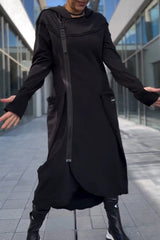 Veyra™ -  Strickjacke mit Kapuze und Seitlichem Reißverschluss – Schwarz