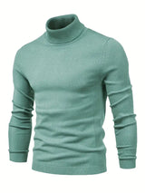 Pullover Herren Rollkragen Slim Fit | Langarm Smart Casual – Grün