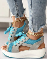 Celeste - Muffin Sandalen mit Kontrastierenden Einsätzen – Blau